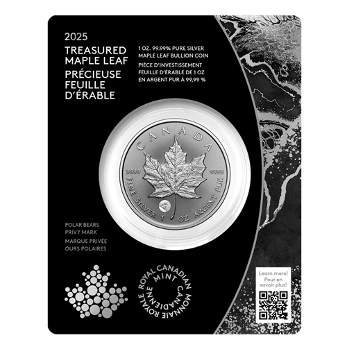 1 oz Canadian Silver Maple Leaf-Polar Bears Privy Mark-bullion coin