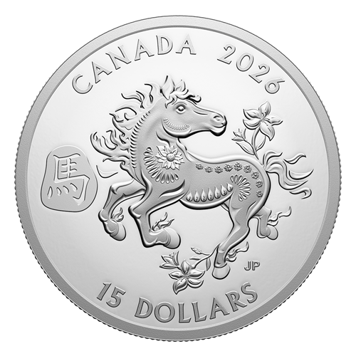 1 oz Canadian Silver Lunar Horse Bullion Coin
