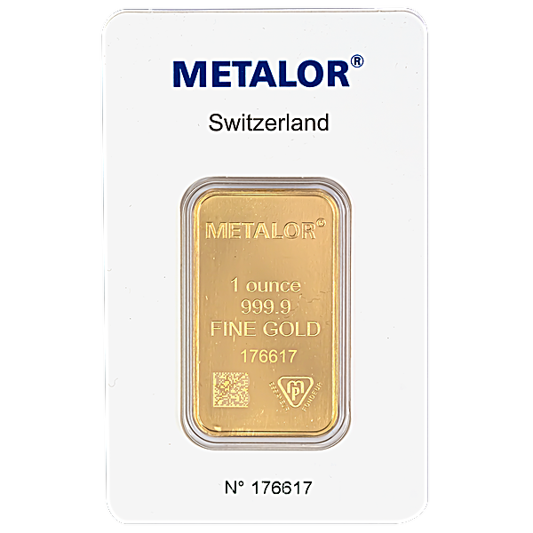 1 oz Metalor Swiss Gold Bullion Bar
