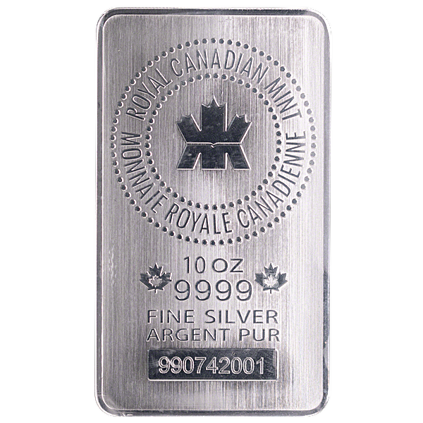 10 oz Royal Canadian Mint Silver Bullion Bar