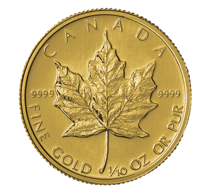 1/10 oz (3.1g) Canadian Gold Maple Leaf Coins
