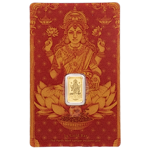 1 Gram Perth Mint Diwali Lakshmi Gold Bullion Bar