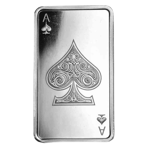 10 oz Ace of Spades Silver Bullion Bar