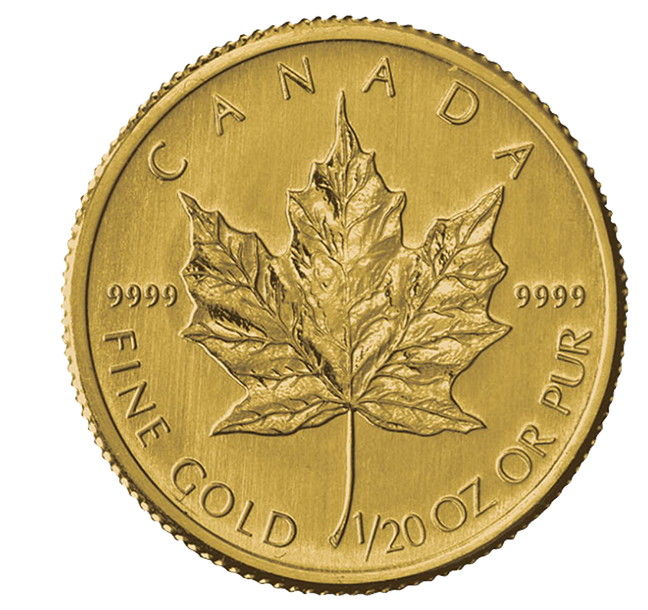 1/20 oz(1.55 g) Gold Canadian Maple Leaf Coins