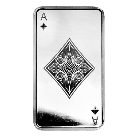 10 oz Ace of Diamond Silver Bullion Bar