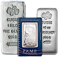 1 oz PAMP Silver Bullion Bars